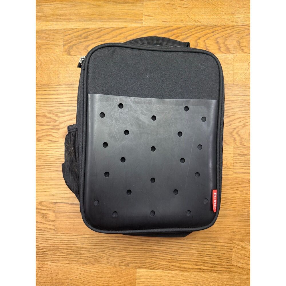 Fit + Fresh Baylee Black Charm Lunch Bag Insulated Croc Charm Compatible
